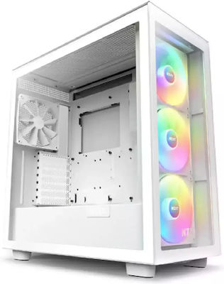 NZXT H7 Elite (2023) Gaming Midi Tower Computer Case with Window Panel White