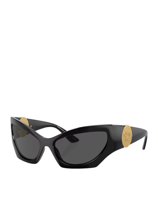 Damen Sonnenbrille mit Schwarz Kunststoff Gestell und Gray Linse