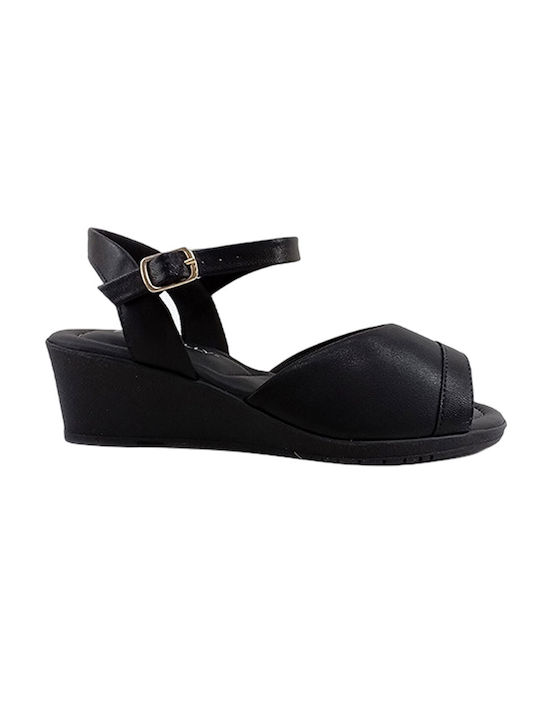 Piccadilly Anatomic Women's Ankle Strap Platforms Black