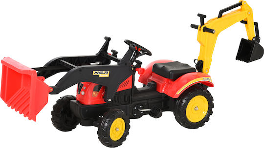 Kinder Bulldozer Fuß zu Boden mit Kutsche & Pedal Rot
