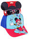 Cerda Kids' Hat Jockey Fabric Sunscreen Set with Sunglasses Blue