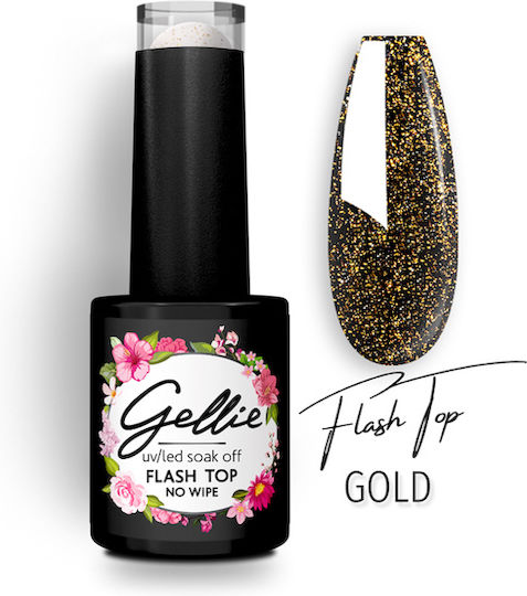 Gellie Flash Gold 10ml Top Coat for Semi-Permanent Nail Polish 10ml