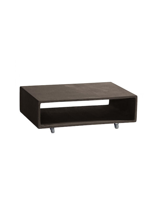 Coffee Table with Wheels Gray L75xW50xH30cm