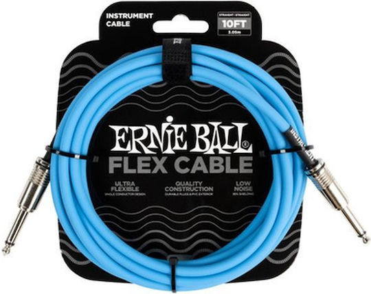 Ernie Ball Flex Cable 6.3mm male - 6.3mm male 3m Blue (EB6412)