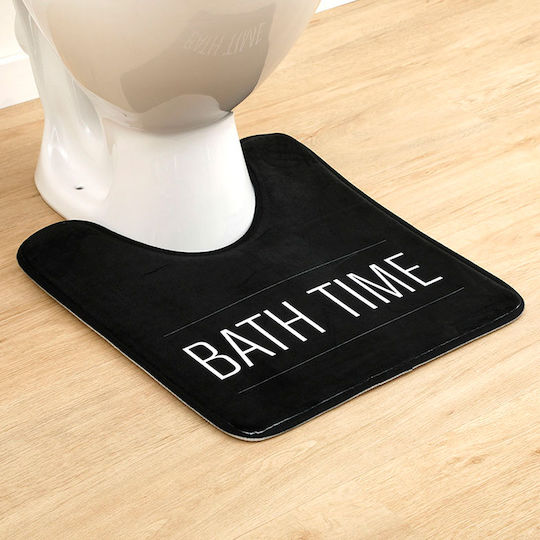 Πατάκι Μπάνιου Microfiber Λεκάνης Bath Time AT00012490 Μαύρο 45x75εκ.