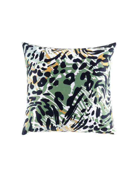 Sofa Cushion L-C Grimelo Velvet Green/Black 45x45cm