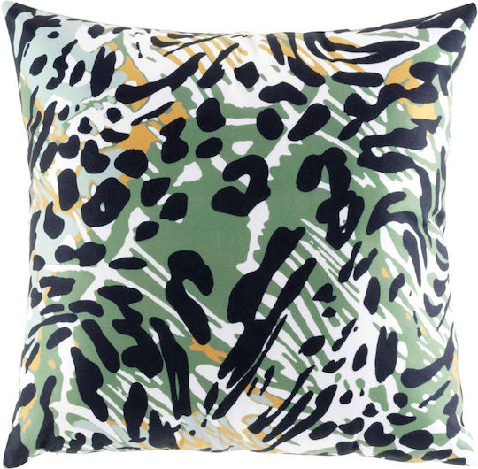 Sofa-Kissen L-C Grimelo aus Samt Grünes/Schwarz 45x45cm