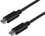 Powertech USB 2.0 Cable USB-C male - USB-C male 100W Black 2m (PTH-088)