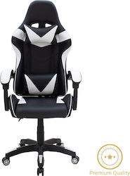 Pakketo Leoni Artificial Leather Gaming Chair with Adjustable Arms Black / White