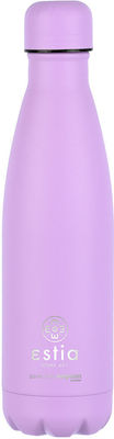 Estia Travel Flask Save the Aegean Sticlă Termos Oțel inoxidabil Fără BPA Lavender Purple 500ml