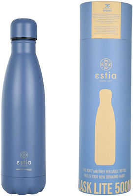 Estia Flask Lite Save the Aegean Μπουκάλι Θερμός Ανοξείδωτο BPA Free Denim Blue 500ml