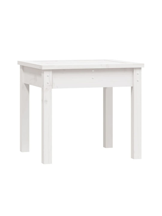 Sitting Room Outdoor Wood Table White 50x44x45cm