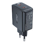 Acefast Ladegerät ohne Kabel GaN mit 2 USB-C Anschlüsse 35W Stromlieferung Schwarzs (A49)