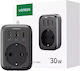 Ugreen Einzelne Steckdose mit 2 USB-A und 1 USB-C