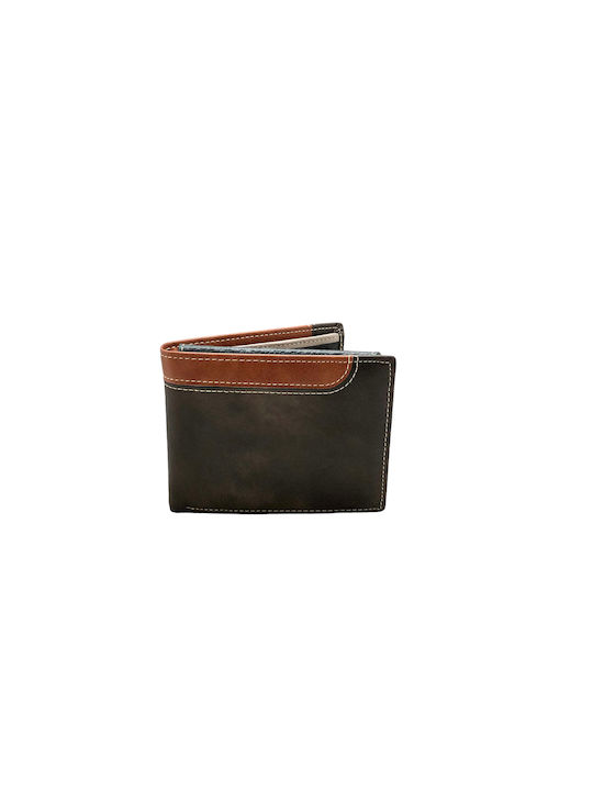 Men's leather (TRUE LEATHER) wallet by Vosntou' Rispa' - ANGEL - in brown color.