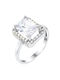 14K White gold solitaire ring with cubic zirconia