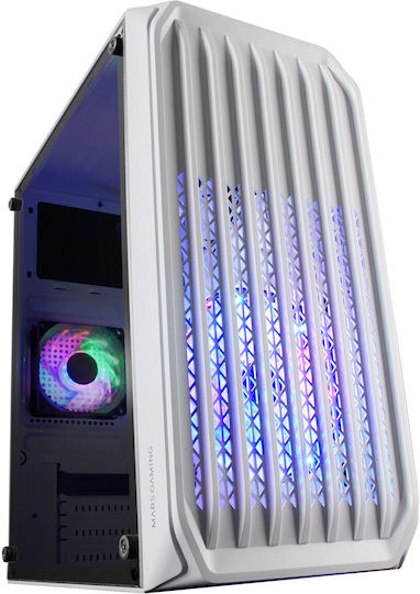 Mars Gaming MC-S2W Gaming Mini-Turm Computergehäuse mit RGB-Beleuchtung Weiß