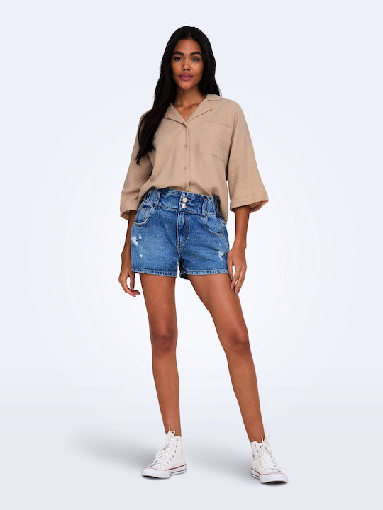 Short Sleeve Women's Shirt Brown Monochrome