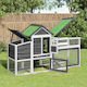 vidaXL Wooden Poultry Coop 2-Level L1.86 x W1.1...