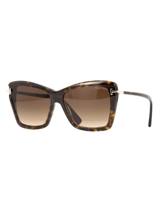Tom Ford Leah Sonnenbrillen mit Braun Schildkröte Rahmen und Braun Verlaufsfarbe Linse TF0849 52F