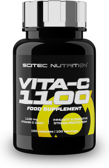 Scitec Nutrition Vita-C Βιταμίνη για Ενίσχυση του Ανοσοποιητικού, τo Δέρμα & Αντιοξειδωτική δράση 1100mg 100 κάψουλες