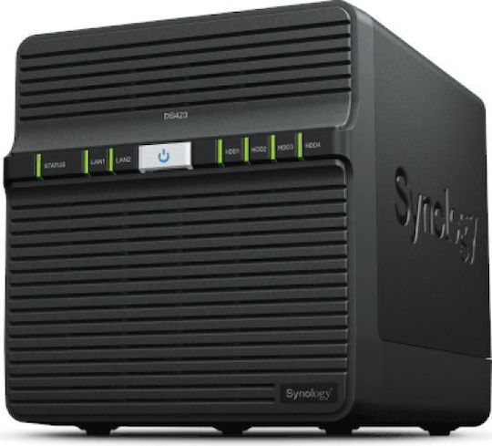 Synology DiskStation DS423 NAS Tower με 4 θέσεις για HDD/SSD και 2 θύρες Ethernet