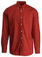 The Bostonians Men's Shirt Long Sleeve Cotton Red