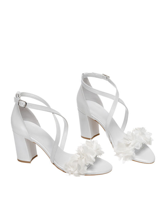 Philio Leather Sandals White
