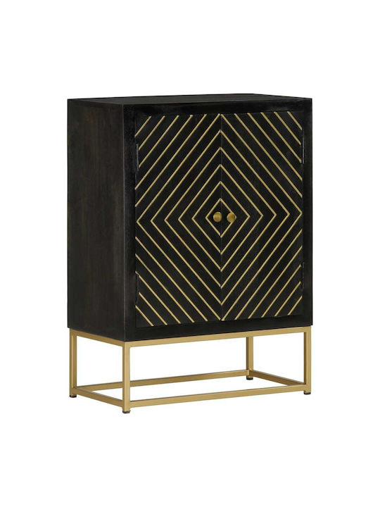 Wooden & Metallic Buffet Black / Gold L55xW30xH75cm