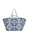OZtrail Palm Club Fabric Beach Bag with Ethnic design Oztrail Bells Beach Blue