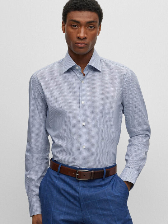 Long-sleeved Cotton Shirt Light Blue