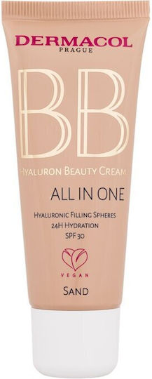 Dermacol All In One BB 01 Sand 24ωρη Κρέμα Προσώπου Ημέρας με SPF30 για Ενυδάτωση & Ατέλειες με Υαλουρονικό Οξύ 30ml