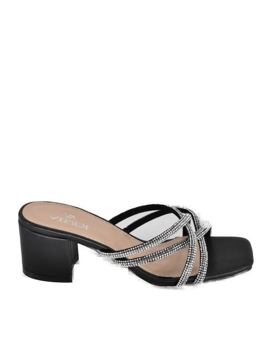 Sandale cu strasuri Negre