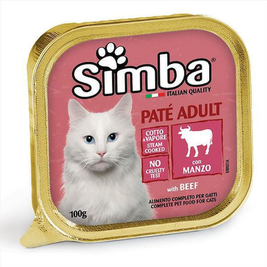 Simba Pate Adult Υγρή Τροφή για Ενήλικες Γάτες σε Κονσέρβα με Μοσχάρι 100gr