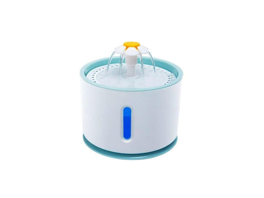 Automatic Plastic Waterer / Fountain for Dog & Cat 2.4lt 18.1cm in White Color