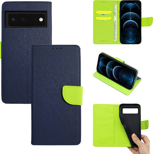 Sonique Trend Book Δερματίνης / Σιλικόνης Navy Μπλε (Google Pixel 6 Pro)