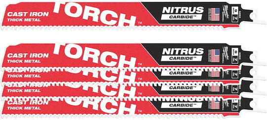Milwaukee Torch Nitrus Jig Saw Blades for Metal 230mm 5 Pieces