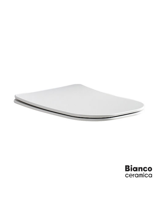 Bianco Ceramica Bakelite Soft Close Toilet Slim Seat White Delia 42.5cm