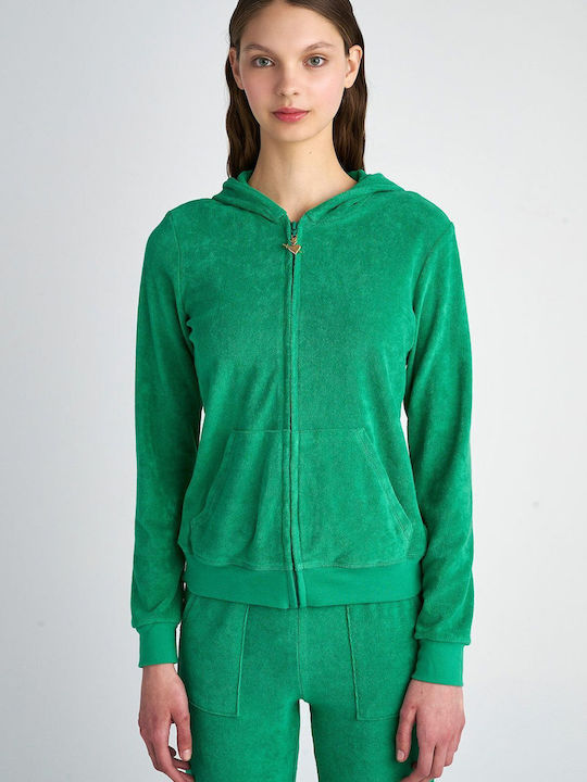 SugarFree Women's Hooded Cardigan Green