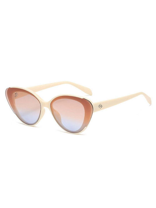Martinez Celeste Women's Sunglasses with Brown Plastic Frame and Multicolour Gradient Lens