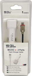 SGL FA5-V2 Зарядно за кола с Портове 2xUSB-A и Кабел Lightning