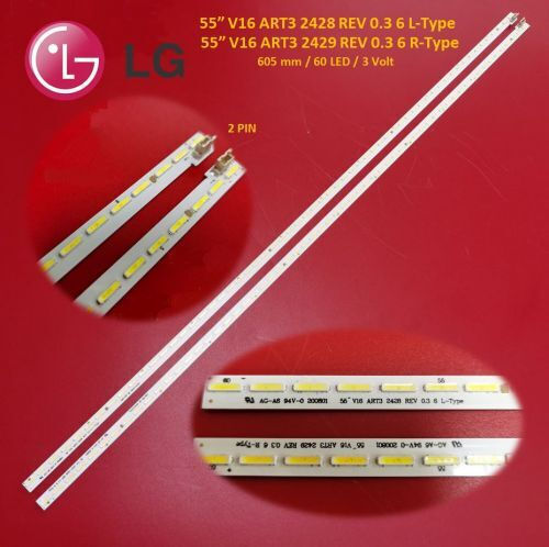 LG 55" V16 ART3 Set 2PCS LED Backlight Bars 2428-2429
