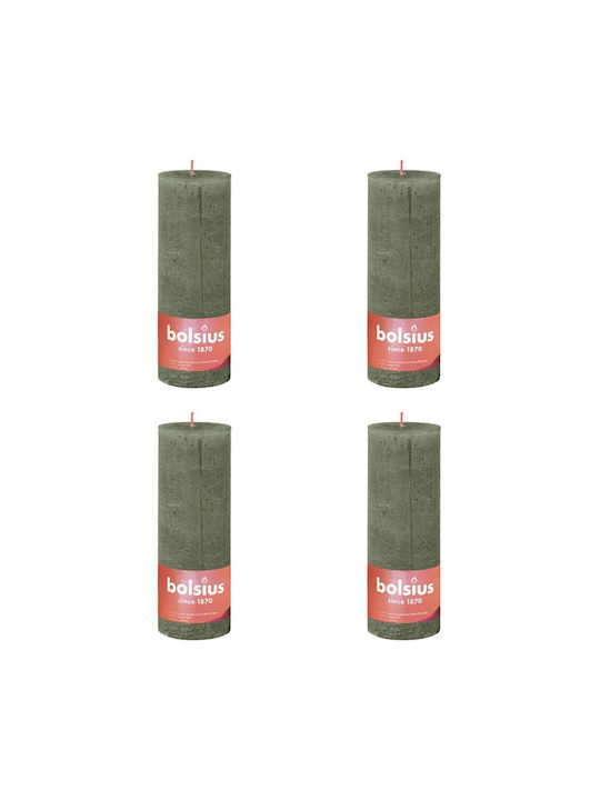 Bolsius Scented Candle Green 4pcs