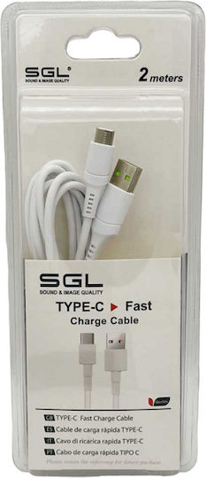 SGL D1 USB 2.0 Cable USB-C male - USB-A male White 2m (099354)