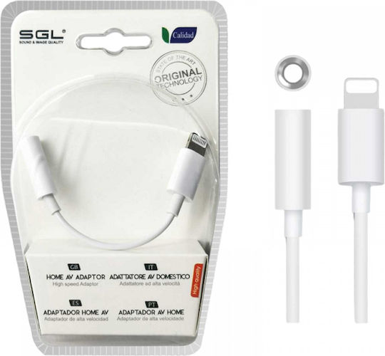 SGL T59 Μετατροπέας Lightning male σε 3.5mm female Λευκό