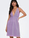 Only Summer Mini Evening Dress Open Back Lilac