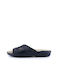 Dicas Leather Women's Flat Sandals in Blue Color