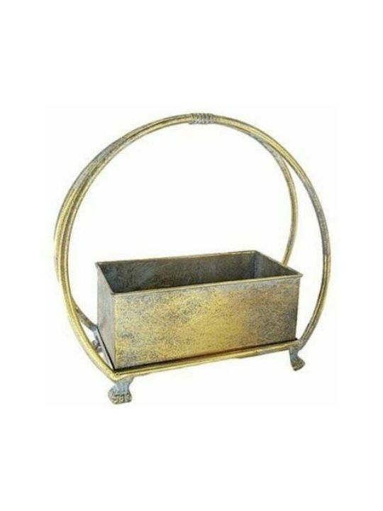 METAL STAND METAL BASE 35X16X38CM GOLD ANTIQUE