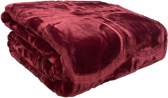 Linea Home Carre Silk Touch Μονή 160x220εκ. Μπορντό