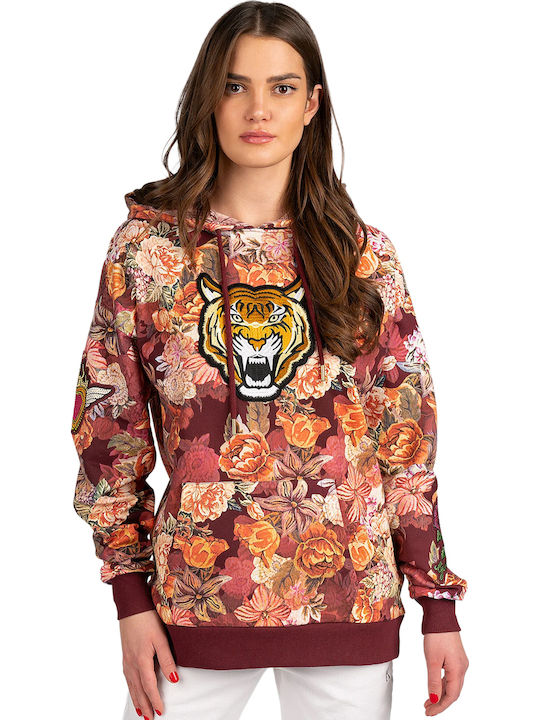 Damen Sweatshirt Kapuzen Mehrfarbig